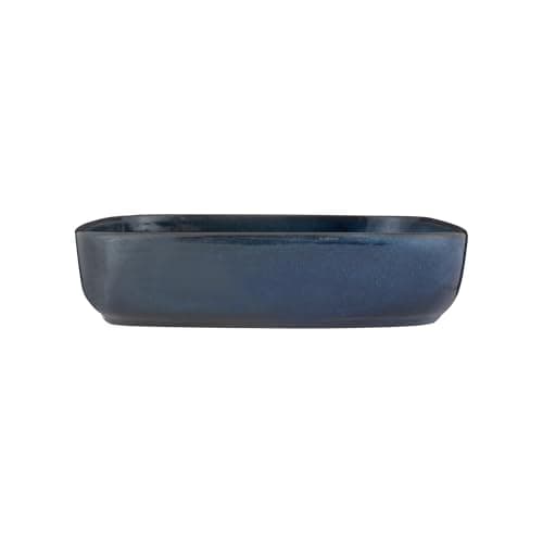 Image of Mason Cash Reactive Blue Rectangular Baker 23cm | 1.2 Litre Stoneware Oven Dish with Unique Glaze Finish – Ideal for Vegetables, Crumbles & Stylish Serving | Dishwasher & Microwave Safe