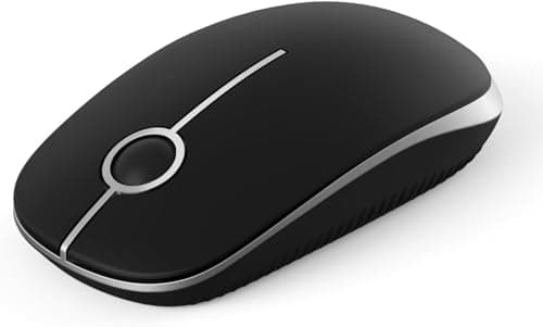 Image of Seenda Wireless Mouse, 2.4GHz Silent Mouse with USB Receiver, 18 month battery life, 1600 DPI Optical Tracking, Portable Computer Mice for Laptop PC Notebook- Black and Silver