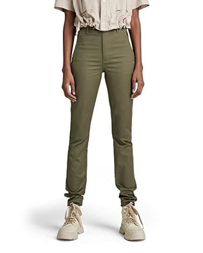 Image of G-Star Women's Weld High Skinny Chino, Green (shadow olive D19141-C105-B230), 23W / 30L