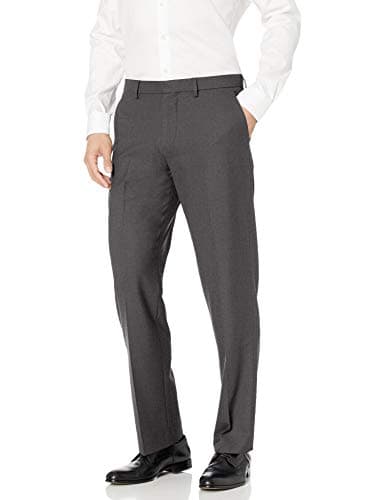 Image of Amazon Essentials Men's Classic-Fit Wrinkle-Resistant Stretch Dress Trousers, Charcoal, 38W / 30L