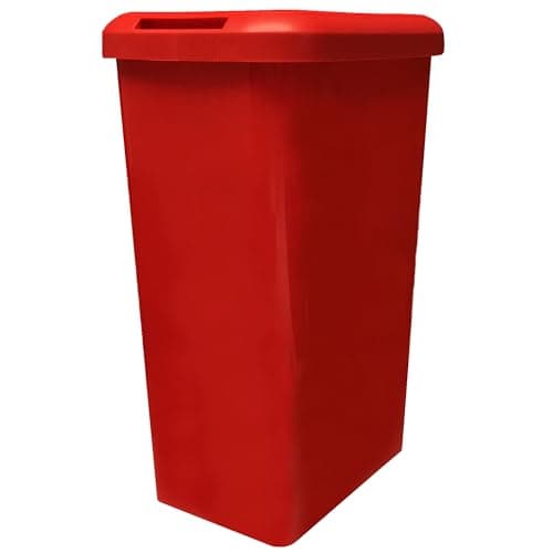 Image of KetoPlastics Kitchen Bin Touch and Lift Rectangle Swing Bin as a Kitchen Waste Rubbish Recycle Bin 45L - Red