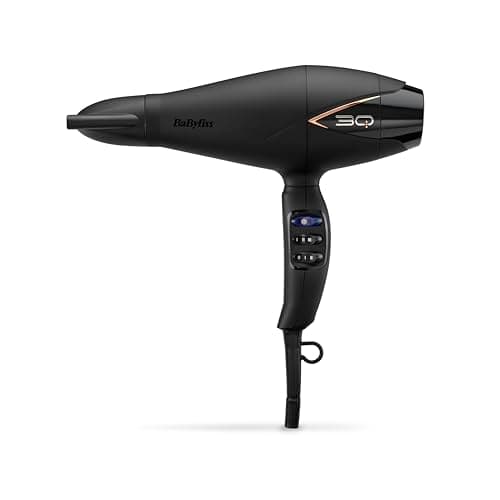 Image of BaByliss Professional 3Q Hair Dryer - Powerful 2200W Blow Dryer, Extra-Fast Air Flow and Ultra-Lightweight, 3 Heat & 2 Speed Settings, Black, 5665U