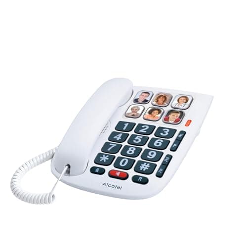 Image of ALCATEL TMAX 10 - Corded Telephone for Seniors - Large Keys - Handsfree - Illuminated Incoming Call Indicator- Keys with Photos - Hearing Aid Compatible - White