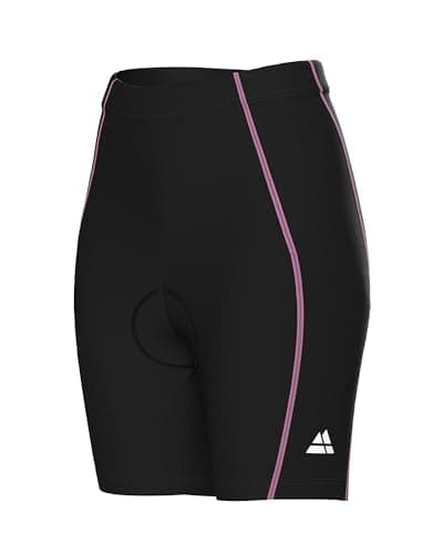 Image of DANISH ENDURANCE Padded Cycling Shorts, High Waisted, Mountain Bike Gear, for Women, Black/Pink, S