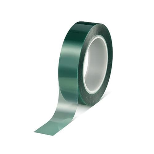 Image of Tesa 50600 Adhesive Tape Green PET Silicone Masking Tape for Powder Coating 66 m (19 mm)