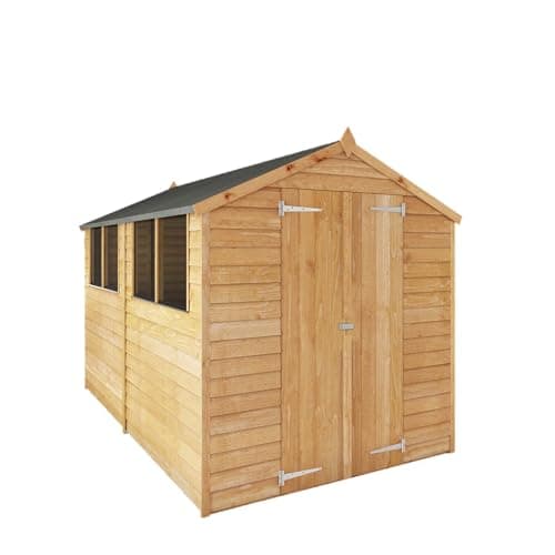 Image of WALTONS 10 x 6 Overlap Storage Shed | Apex Roof | 7mm Overlap Cladding | Wooden Garden Storage Shed | 10 Year Anti Rot Guarantee | 10 x 6 10ft 6ft | Windows or Windowless (With Windows)