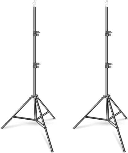 Image of EMART Photography Light Stand 7 Ft(2.1m),1/4" Screw Portable Studio Lighting Tripod with 2 Pack Aluminum Lightingstands for Ring Lights/Flash/Softbox/Portrait/Podcast
