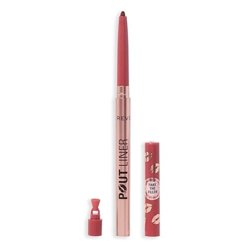Image of Revolution Beauty, Pout Bomb Plumping Lip Liner, Long Lasting Lip Shaper with Hyaluronic Acid & Vitamin E, Vegan & Cruelty-Free, Cherry Red