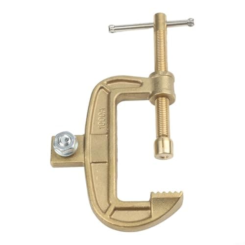 Image of Entgoinggo 1000A Brass Welding Earth Clamp Heavy Duty G-Shape Ground Clip For Welding Machines Stable Conductive C-Type Screw Terminal For Shipyard And Steel Work