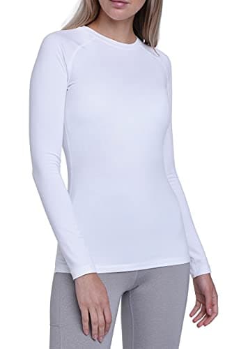 Image of TCA Super Thermal Top Women - Ladies Thermal Vest - Thermals Womens - Ski Base Layer Women - Workout Tops for Cold Weather - Cloud White, M