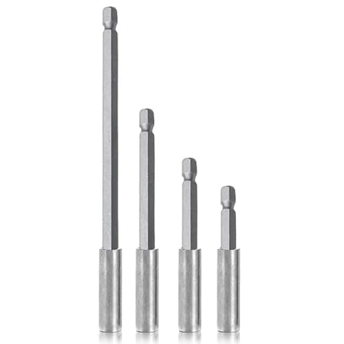 Image of Magnetic Drill Bit Extension Holder, 60mm 75mm 100mm 150mm Magnetic Screwdriver Bits Holder with 1/4" Hex Shank for Screwdriver Drill