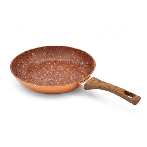 Image of STARLYF Non-Stick Frying Pan Copper & Stone Pan, 24 cm, with Granite Inner Coating, Easy to Clean, Anti-Scratch, Non-Stick pan Induction (24 cm)