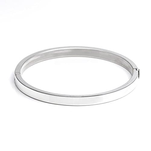 Image of Silverly 925 Sterling Silver HInged Bangle 5mm - Classic Round Tube Solid Silver Bangle - Stacking Sterling Silver Bracelet for Women - Gifts for Daughter
