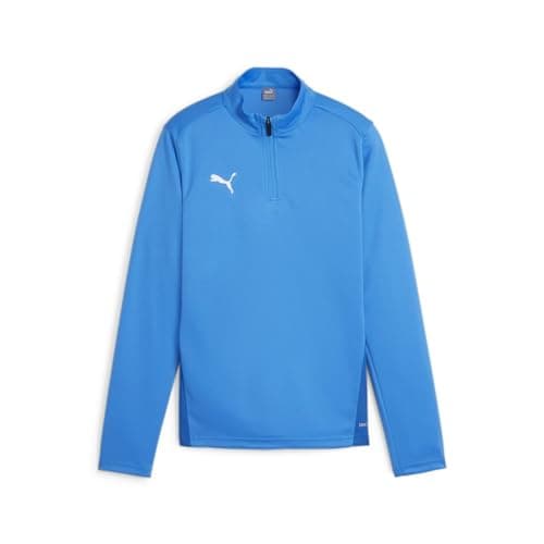 Image of PUMA Unisex Teamgoal Training 1/4 Zip Slim Fit Top, Electric Blue Lemonade-puma White-puma Team Royal, 140 EU