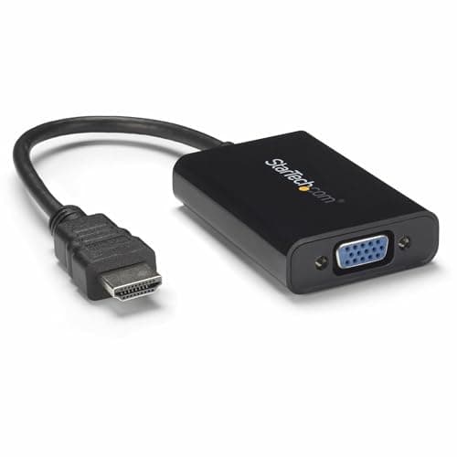 Image of StarTech.com HDMI to VGA Adapter – 1920x1080 – HDMI Converter with Audio Output – VGA to HDMI Monitor Adapter (HD2VGAA2), Black
