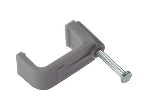 Image of Forgefix Cable Clip Flat Grey 10.00mm Box 100