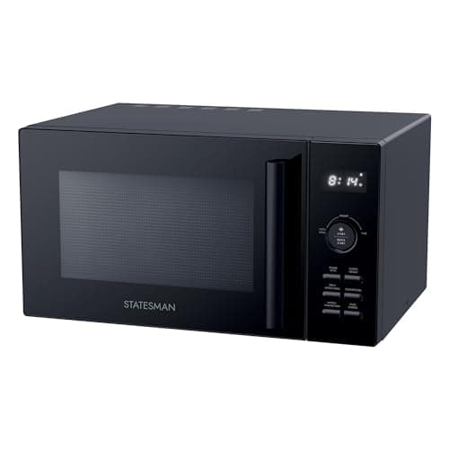 Image of Statesman 30L 900W Black Digital Combination Microwave Grill & Air Frying with Stainless Steel Interior - 6 Power Levels, 10 Auto Cooking Programmes, 95 Minute Timer - SKMC0930SB