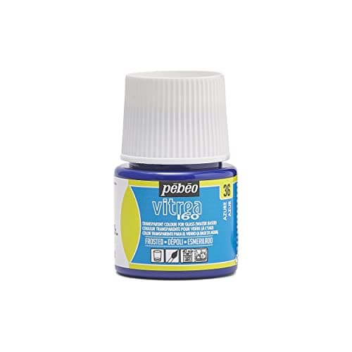 Image of PEBEO 112036 - Transparent Glass Paint Vitrea 160°C - Azure - 45 ML