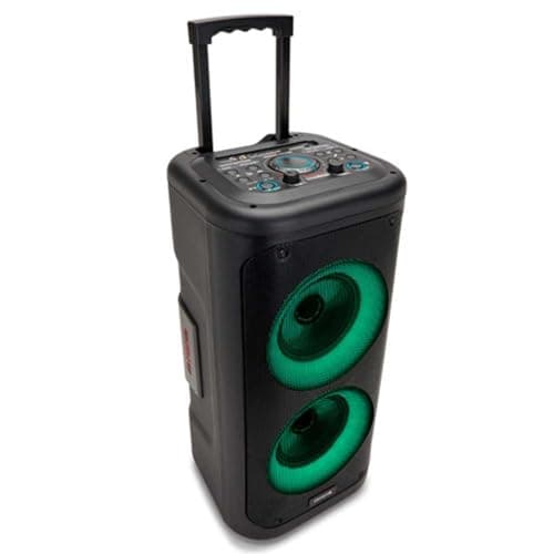 Image of Aiwa KBTUS-450 Portable Bluetooth Speaker with Hyperbass Technology, Bluetooth 5.0, USB, MicroSD and True Wireless Stereo, Dual Subwoofer 6.5 Inch with Microphone - Black