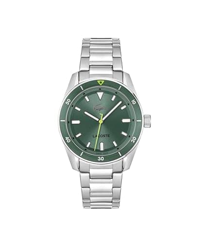 Image of Lacoste Three Hand Quartz Movement Watch for Men Boston Collection with Silver Stainless Steel Bracelet - 2011425