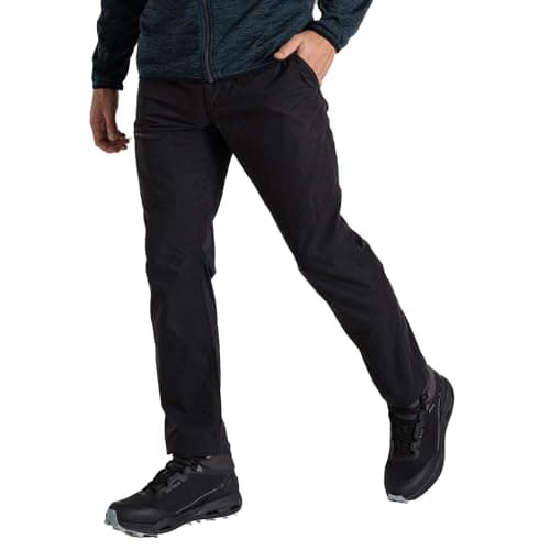 Image of Craghoppers Mens Trousers With 3 Pockets Brisk Walking DofE Awards Approved Outdoor Pants, Black, 30W Short EU