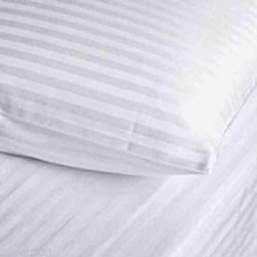 Image of ARLINENS Soft Hotel Quality Satin Stripe T300 100% Egyptian Cotton Pair of Pillowcases (White)