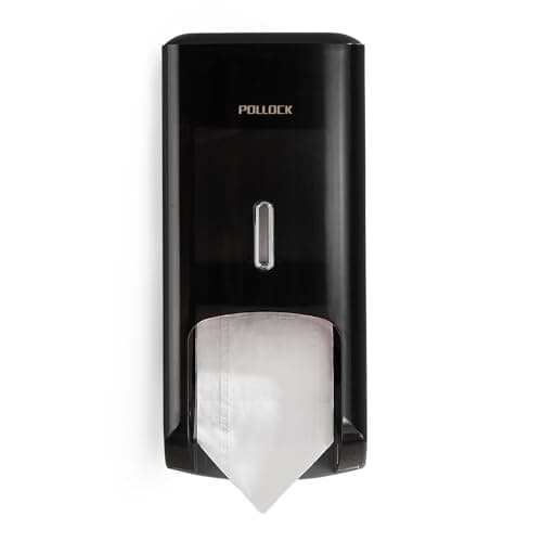Image of Pollock Dual Roll Toilet Paper Dispenser – No Drill Installation | Large Capacity | Heavy Duty ABS Plastic | Toilet Tissue Dispenser with Lock | Ideal for Home & Commercial Use Black