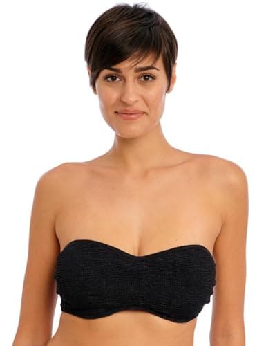 Image of Freya Womens Ibiza Waves Underwire Bandeau Bikini Top, Black, 3 2F US