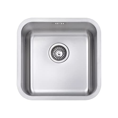 Image of JASSFERRY Undermount Stainless Steel Kitchen Sink 1.0 Single Bowl with Strainer Waste, 450 x 450 mm