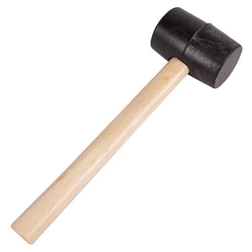 Image of blackspur 16oz Rubber Mallet Hammer Black with Hard Wooden Handle Shaft Blackspur Trade DIY Tools, HM207