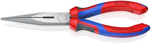 Image of KNIPEX Snipe Nose Side Cutting Pliers (Stork Beak Pliers) Self-Service Card with Comfort Handles 200 mm, 26 12 200 SB