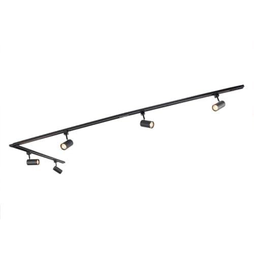 Image of Qazqa - Modern Rail System Black 5 Spotbar I Spotlight Bars 1-Phase - Jeana - Suitable for LED GU10 | 5 Spotway Light - Steel Surface-Mounted