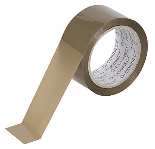 Image of Q-Connect KF17484 - Pack of 6 - Packing Tape 60 m Packing Tape Adhesive Tape Packaging Tape / 48mm x 60m/Colour: Brown/from -10°C to +60°C