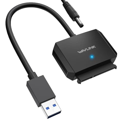 Image of WAVLINK SATA III to USB 3.0 Cable Adapter, 5 Gbps USB 3.0 to SATA Adapter Converter/Connector for 3.5" HDD & 2.5" HDD/SSD with 12V2A Power Adapter, Max 18TB, UASP, TRIM, S.M.A.R.T, Auto-sleep Mode