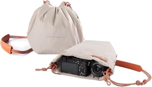 Image of PGYTECH OneGo Drawstring Camera Shoulder Bag Handbag, Soft Camera Case Pouch Compatible with Mirrorless Cameras/Nikon/Canon/Sony/Fujifilm, for Instax/Action Cameras/DJI OSMO Pocket 4/3, White