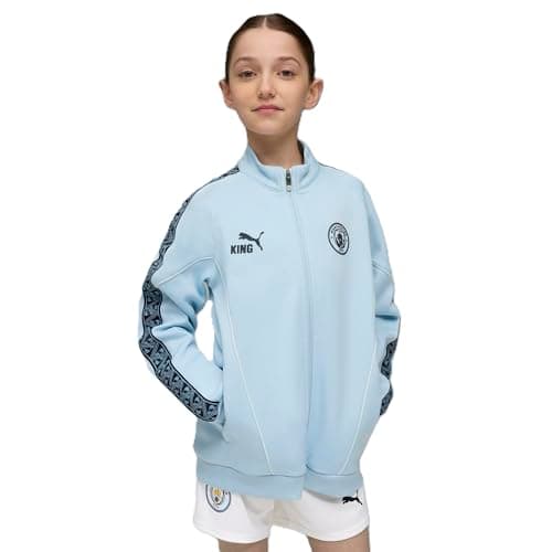 Image of PUMA Manchester City Kids Pre-Match King Anthem Jacket - Blue - Size:7/8 Years
