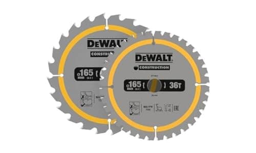 Image of Dewalt DT90270 Construction Circular Saw Blade 2 Pack 165 x 20mm x 24T/36T