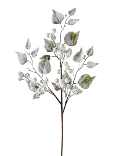 Image of WeRChristmas Artificial Frosted Berries Pick Christmas Tree Decoration, White, 25 cm