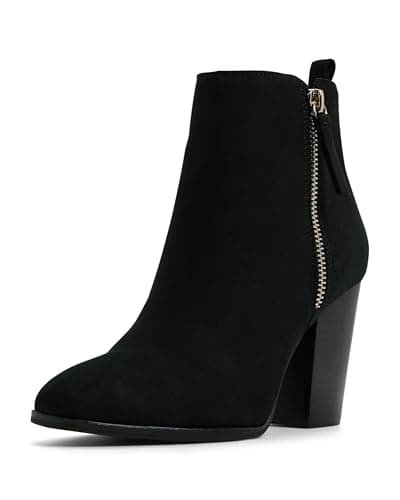 Image of ALDO Women's Noemieflex Block Heel Ankle Boot, Black Suede, 9.5 UK