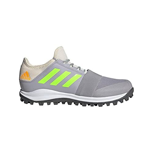 Image of adidas Mens Divox 1.9S Hockey Shoes Lace Up Pattern Stripe Grey/Green UK 11.5 (46.7)