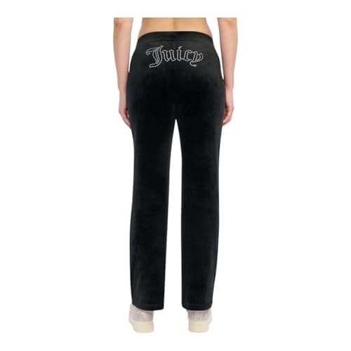 Image of Juicy Couture Women's Hallow Bling Velour Track Pant, Black, XL
