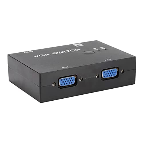 Image of 2 Port VGA Switch - 2 PC to 1 Monitor Splitter, Supports VGA, XVGA, SVGA, UXGA & Multi-sync Display