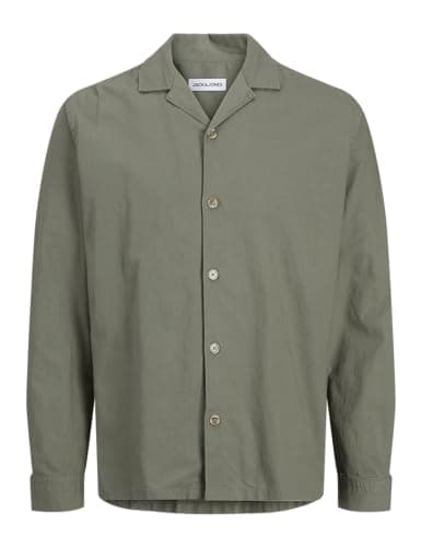 Image of JACK & JONES Men's Jjsummer Resort Shirt Ls, Agave Green, L
