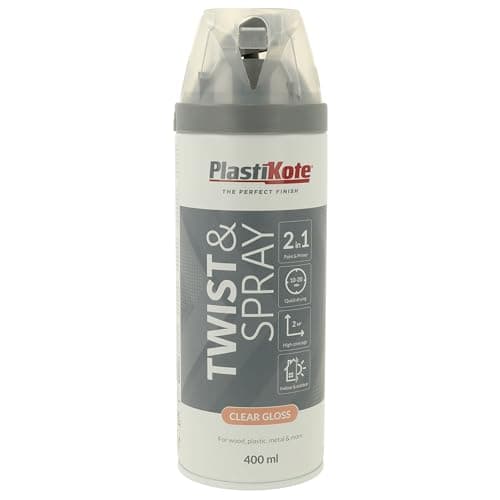 Image of Plasti-kote 24000 400ml Premium Spray Paint Gloss - Clear Acrylic