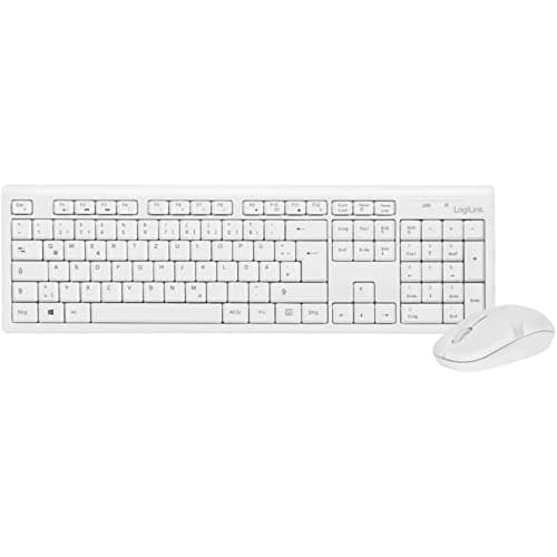 Image of LogiLink ID0104W - Wireless keyboard/mouse set, 2.4 GHz, keyboard 103 keys (+13 hotkeys) - mouse (optical sensor) with 3 buttons, auto link connection, white