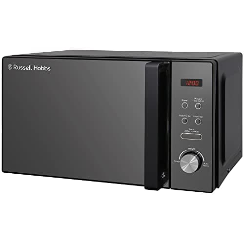 Image of Russell Hobbs RHM2076B 20 Litre 800 W Black Digital Solo Microwave with 5 Power Levels, Automatic Defrost, 8 Auto Cook Menus, Clock and Timer, Easy Clean