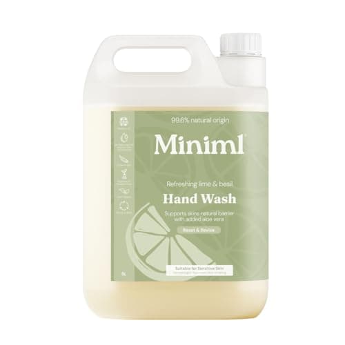 Image of Miniml Hand Soap Wash Liquid 5L Refill - Lime, Basil & Mandarin Infused Hand, Skin & Body Wash Gel for Soft and Sensitive Skin Care - 100% Vegan & Cruelty Free