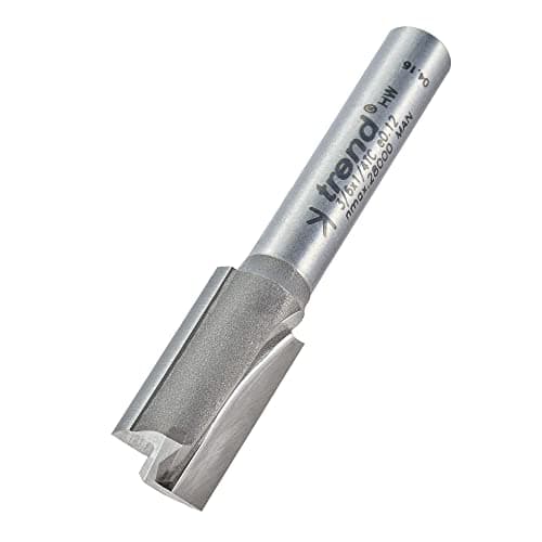 Image of Trend Professional Straight Two Flute Router Cutter, 1/4 Inch Shank, 10mm Cut Diameter, 19mm Cut Length, Tungsten Carbide Tipped, 3/6X1/4TC