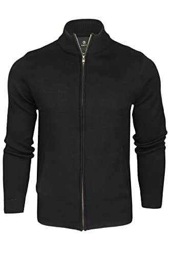 Image of Xact Mens Cotton Rich Full Zip Cardigan Jumper (Black) XL