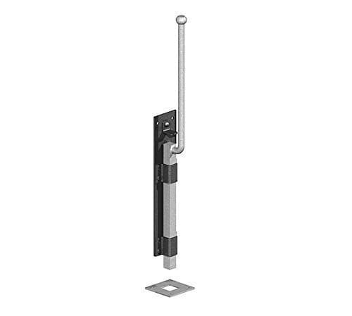 Image of Monkey Tail Gate Garage Drop Down Bolt Black - 12" 18" 24" - HEAVY DUTY (450mm (18"))